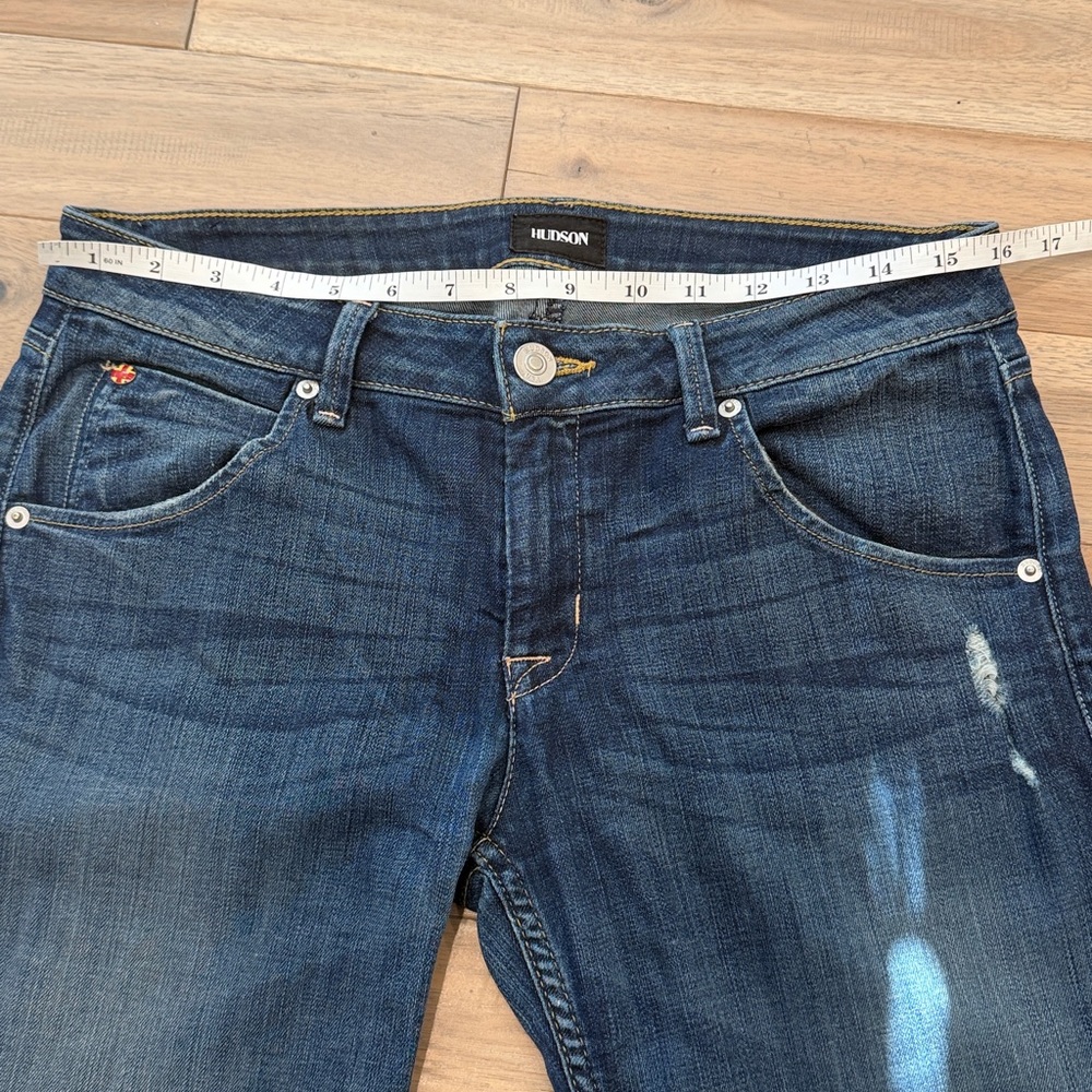 Hudson Bacara crop straight cuffed Jeans Dark Blue Denim - Picture 7 of 8